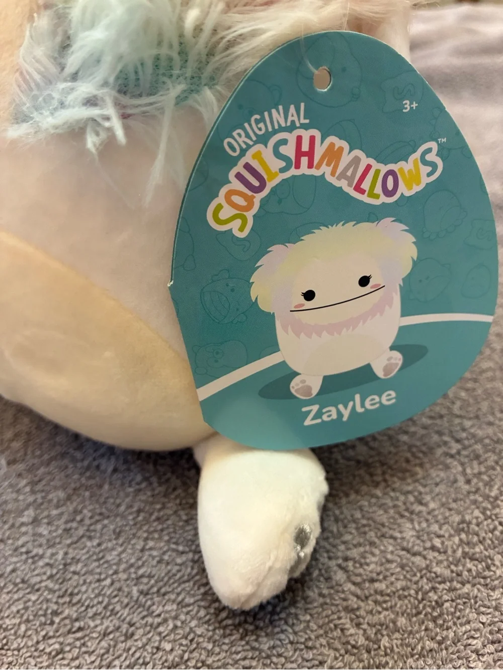 Squishmallows Pastel Rainbow Plush with Cream Body